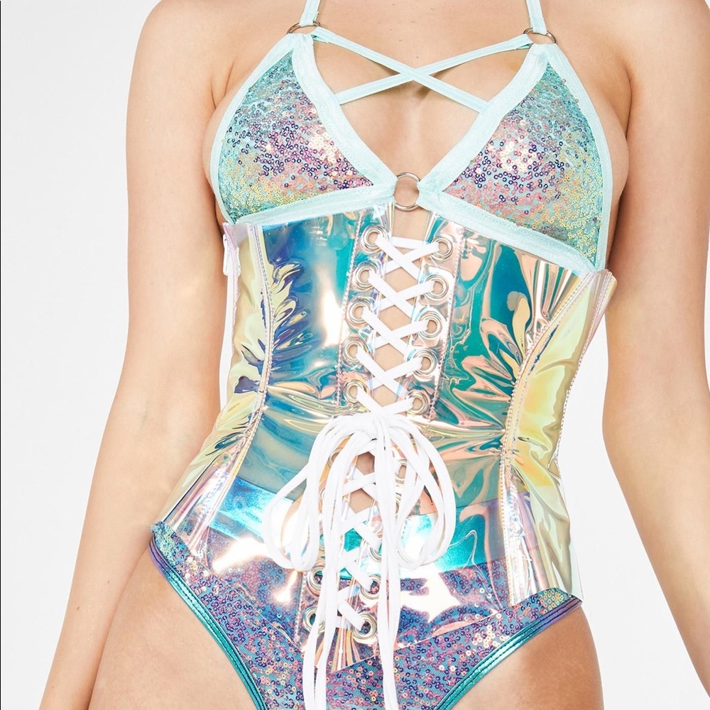 PINK ICE HOLOGRAPHIC WAIST CINCHER